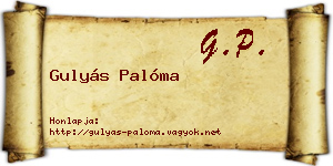 Gulyás Palóma névjegykártya